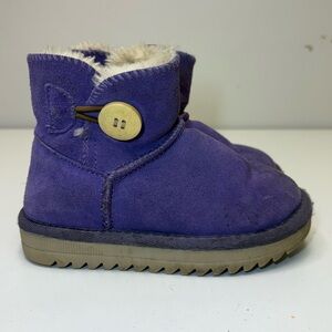 Sheepskin Shearling Boots Size 27 Purple Ugg Style Boots Bailey Button Toddler